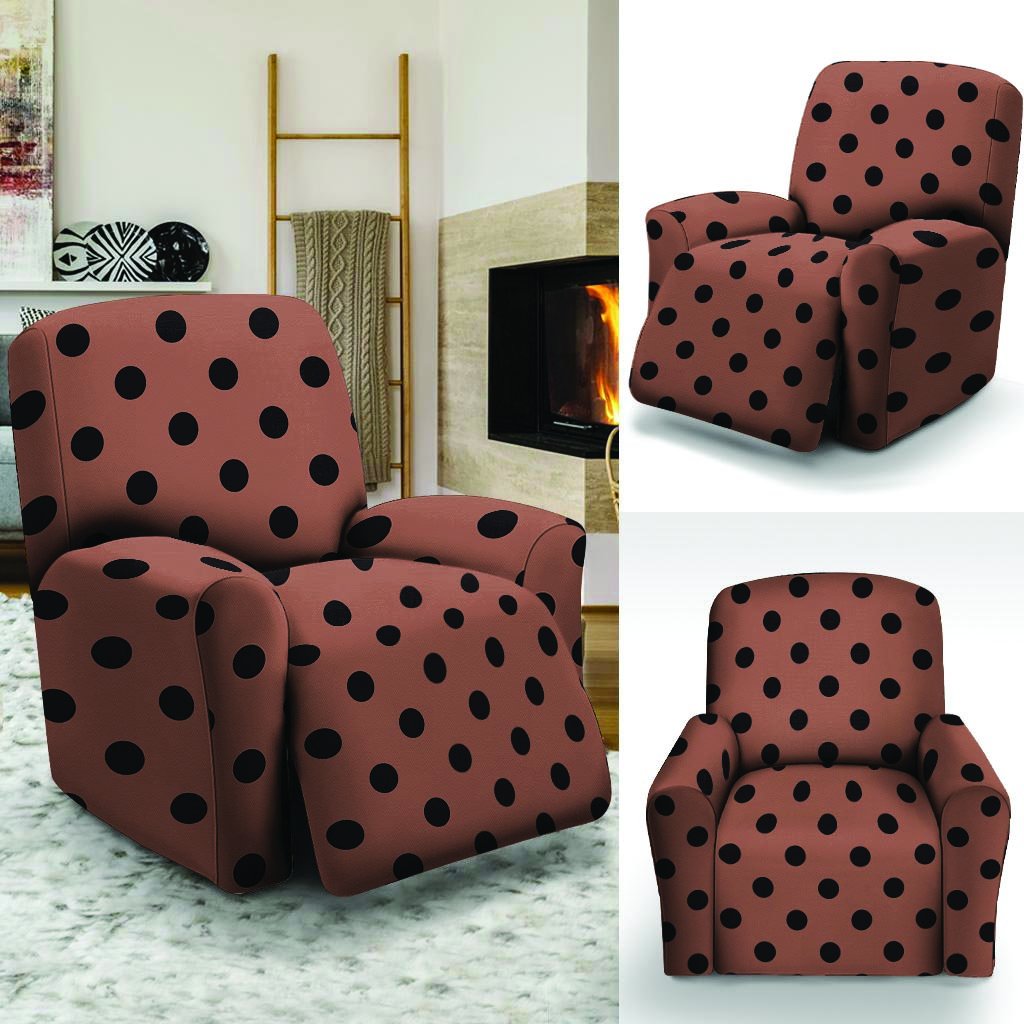 Brown And Black Polka Dot Recliner Cover-grizzshop