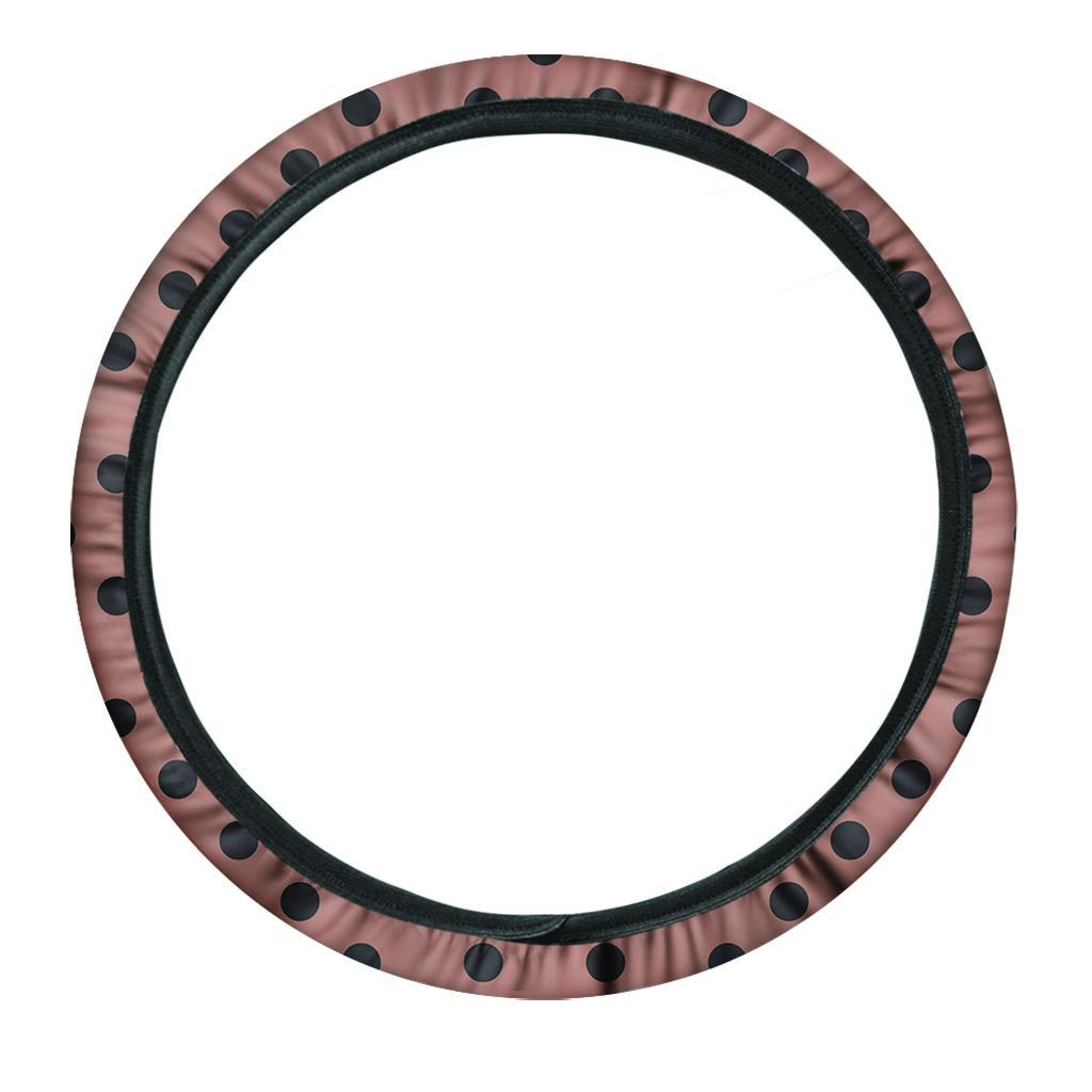 Brown And Black Polka Dot Steering Wheel Cover-grizzshop