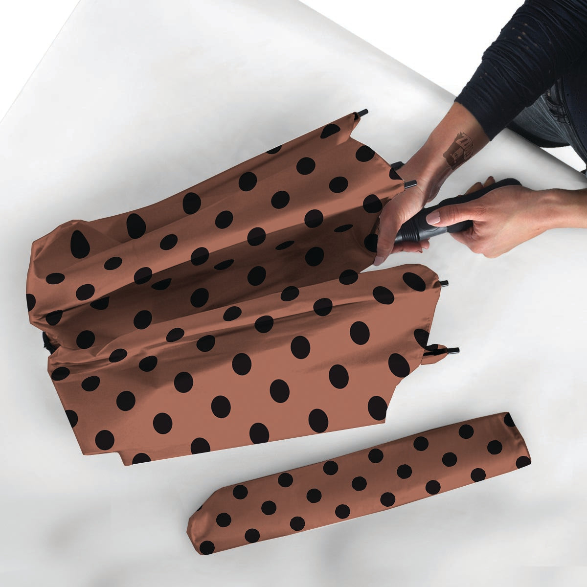 Brown And Black Polka Dot Umbrella-grizzshop