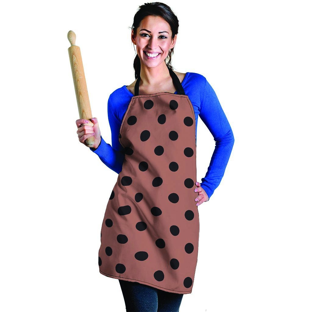 Brown And Black Polka Dot Women's Apron-grizzshop