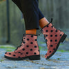 Brown And Black Polka Dot Women's Boots-grizzshop