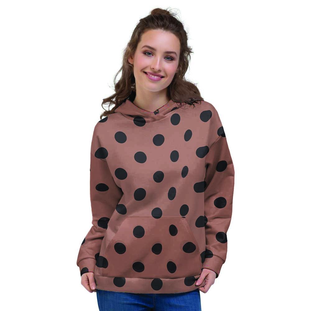 Brown And Black Polka Dot Women's Hoodie-grizzshop