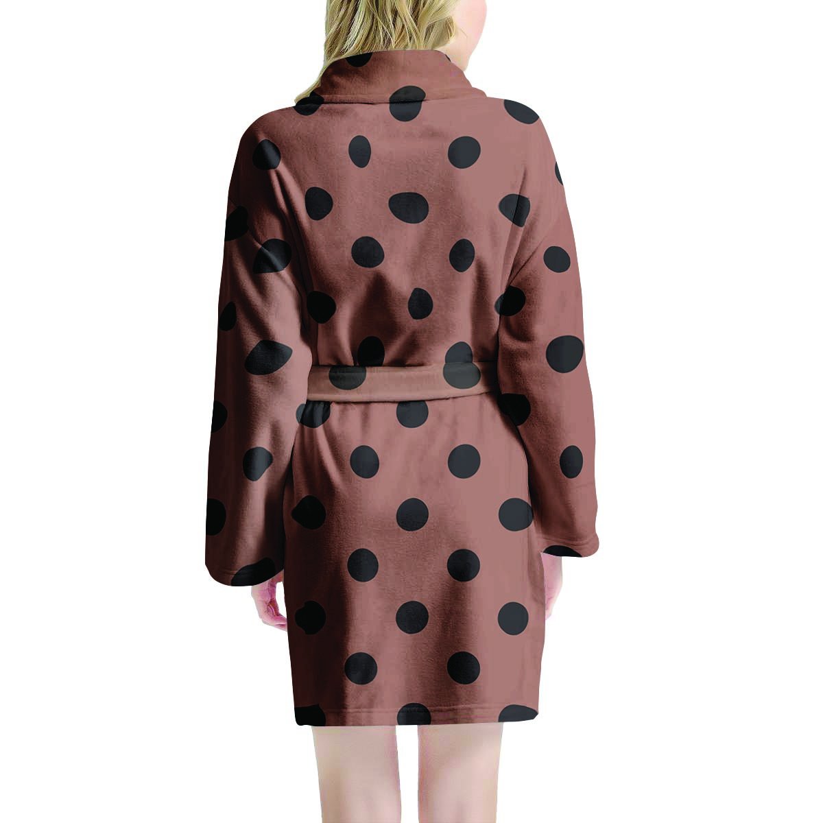 Brown And Black Polka Dot Women's Robe-grizzshop