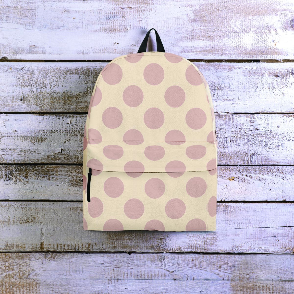 Brown And Cream Polka Dot Backpack-grizzshop