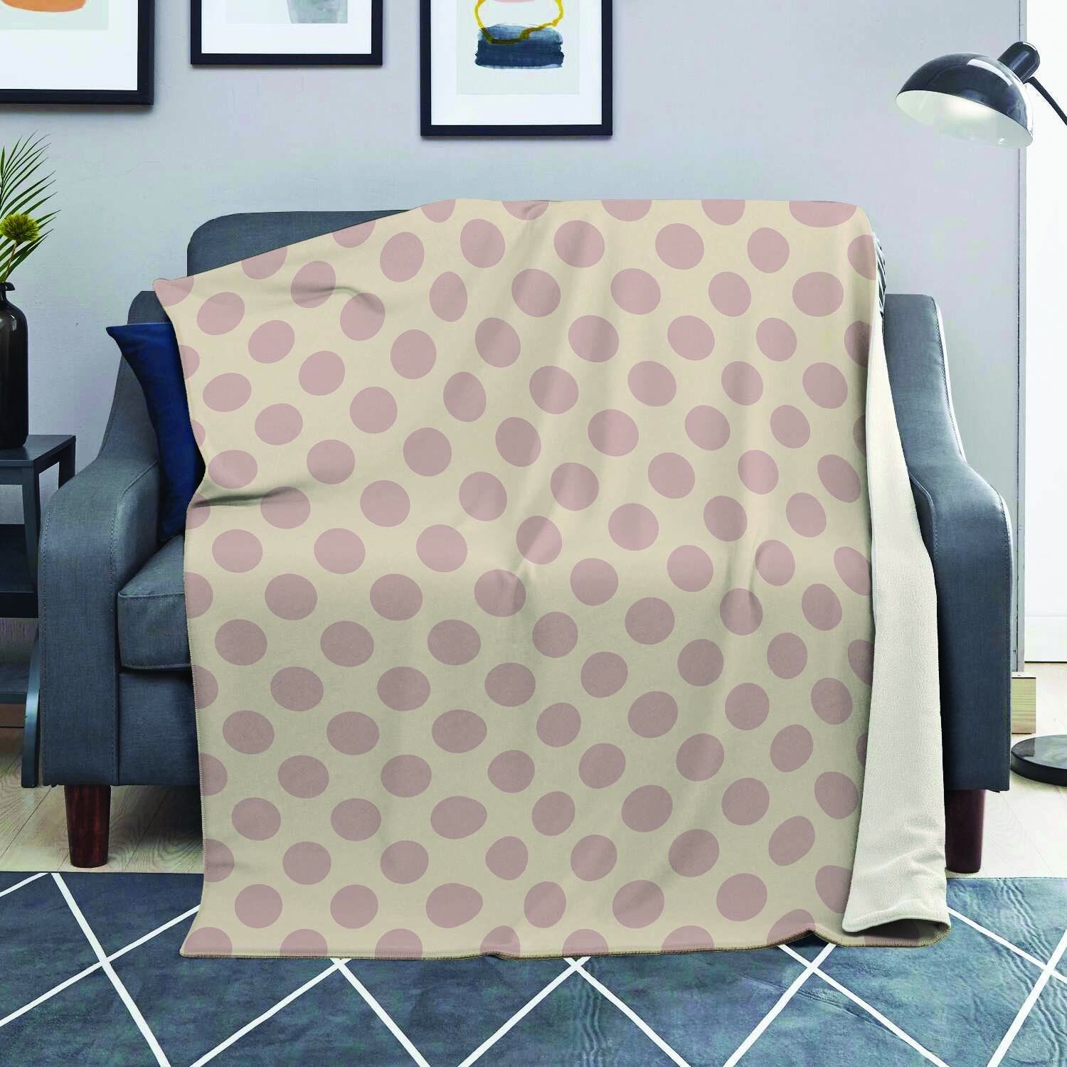 Brown And Cream Polka Dot Blanket-grizzshop