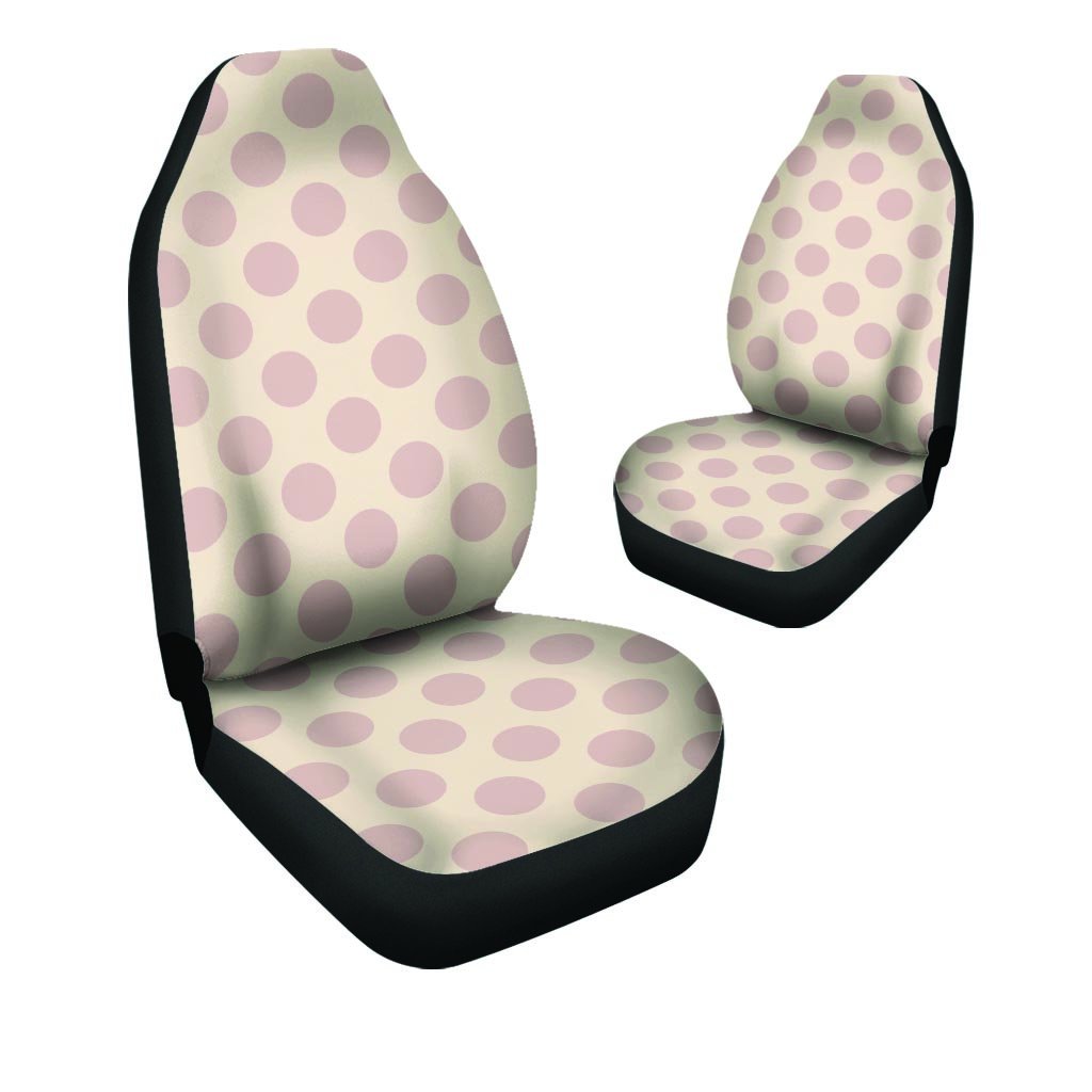 Brown And Cream Polka Dot Car Seat Covers-grizzshop