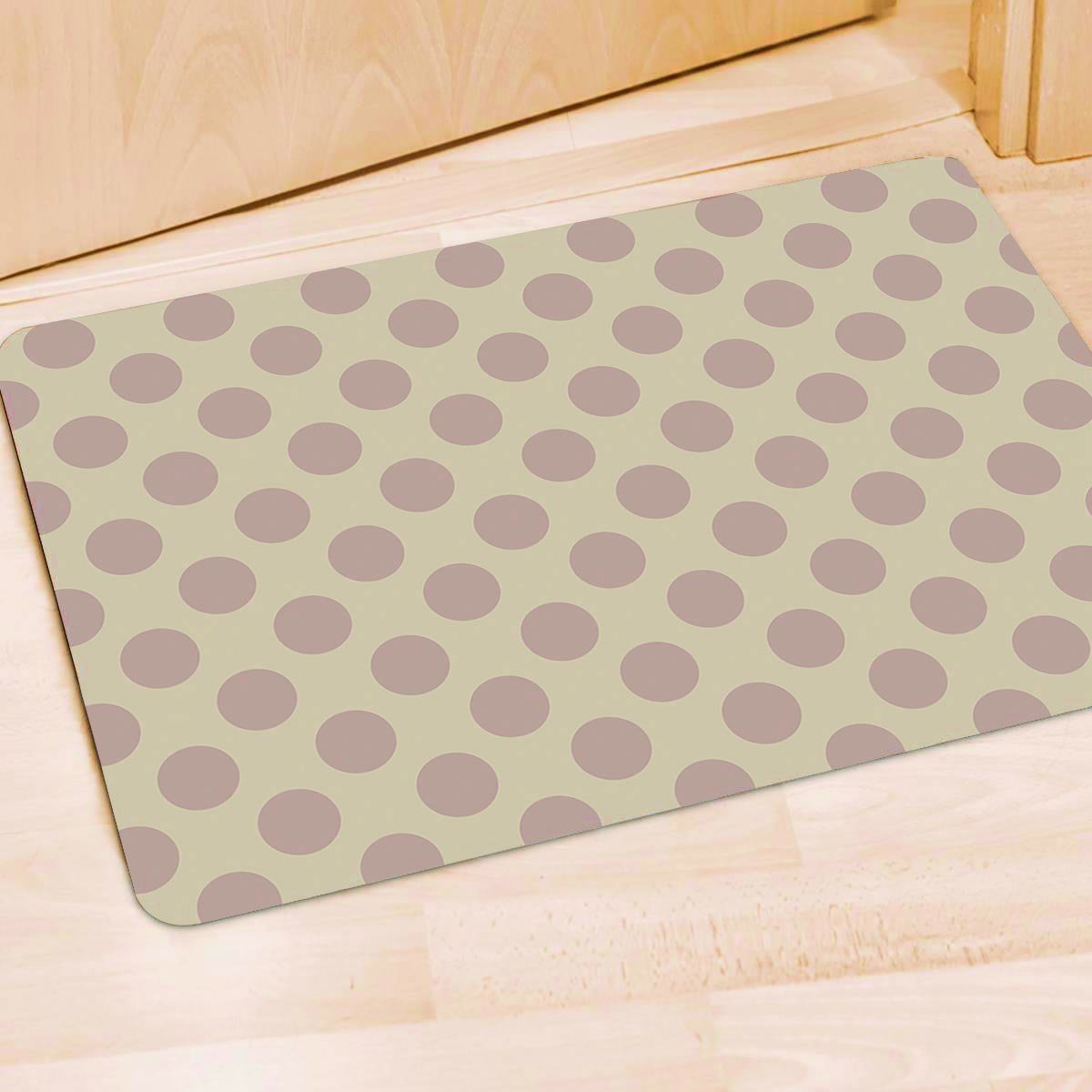 Brown And Cream Polka Dot Door Mat-grizzshop