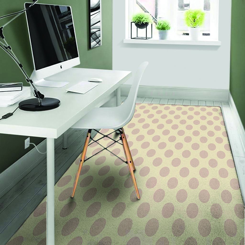 Brown And Cream Polka Dot Floor Mat-grizzshop