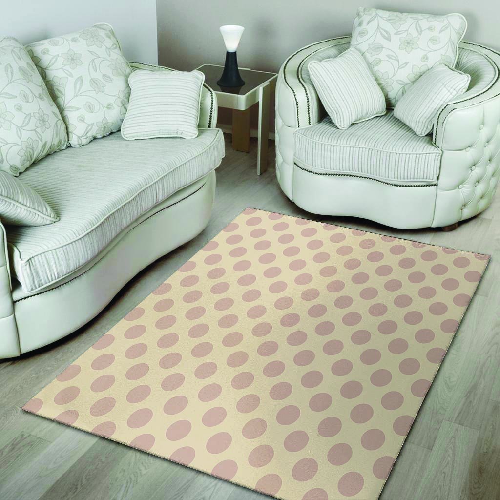 Brown And Cream Polka Dot Floor Mat-grizzshop