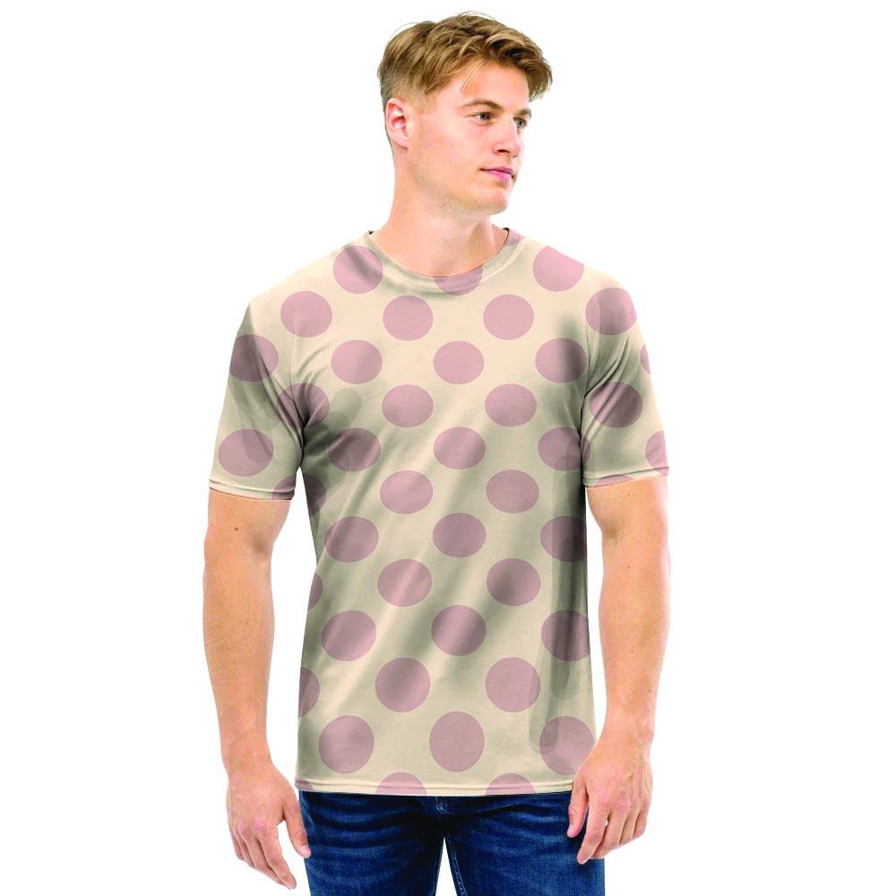 Brown And Cream Polka Dot Men T Shirt-grizzshop