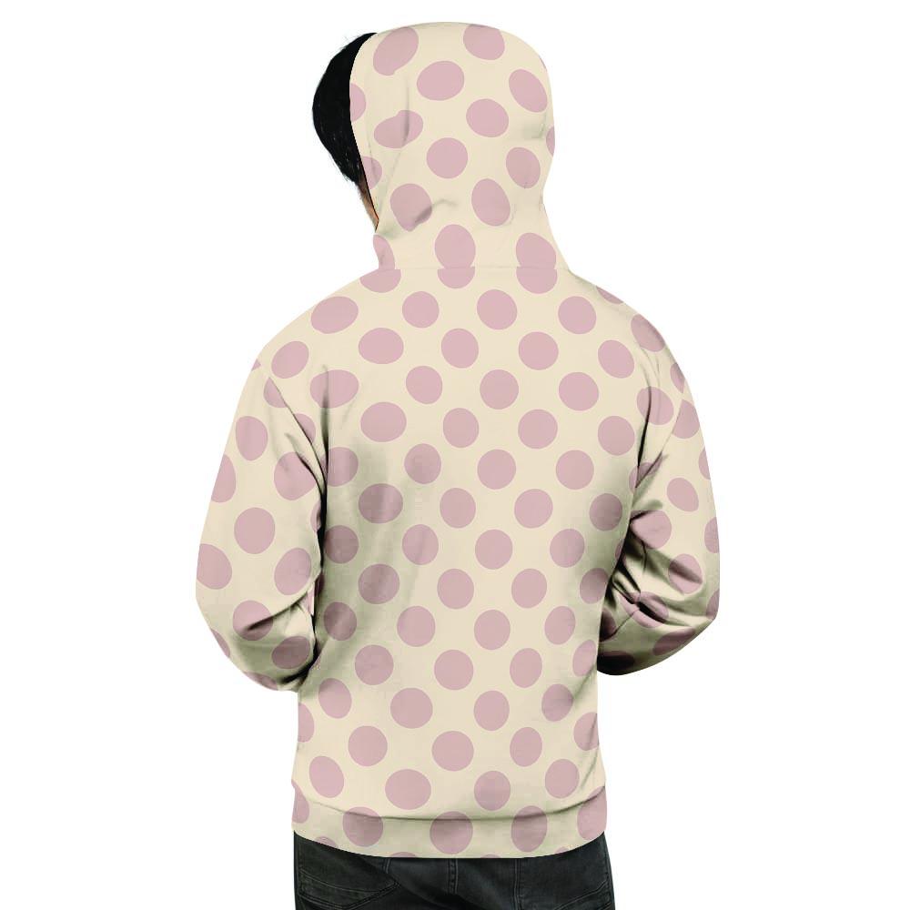 Brown And Cream Polka Dot Men's Hoodie-grizzshop