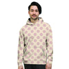 Brown And Cream Polka Dot Men's Hoodie-grizzshop