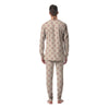 Brown And Cream Polka Dot Men's Pajamas-grizzshop