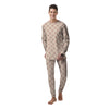 Brown And Cream Polka Dot Men's Pajamas-grizzshop