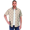 Brown And Cream Polka Dot Men's Short Sleeve Shirt-grizzshop