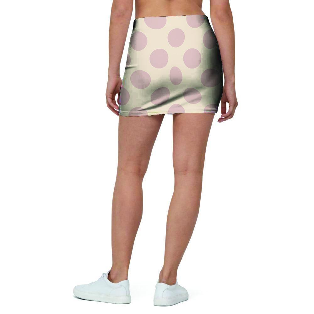 Brown And Cream Polka Dot Mini Skirt-grizzshop
