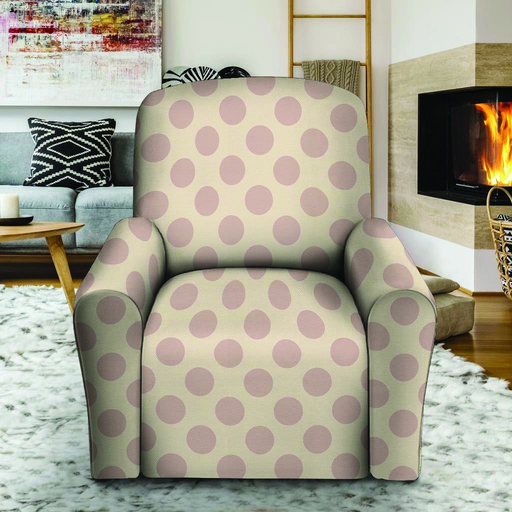 Brown And Cream Polka Dot Recliner Cover-grizzshop