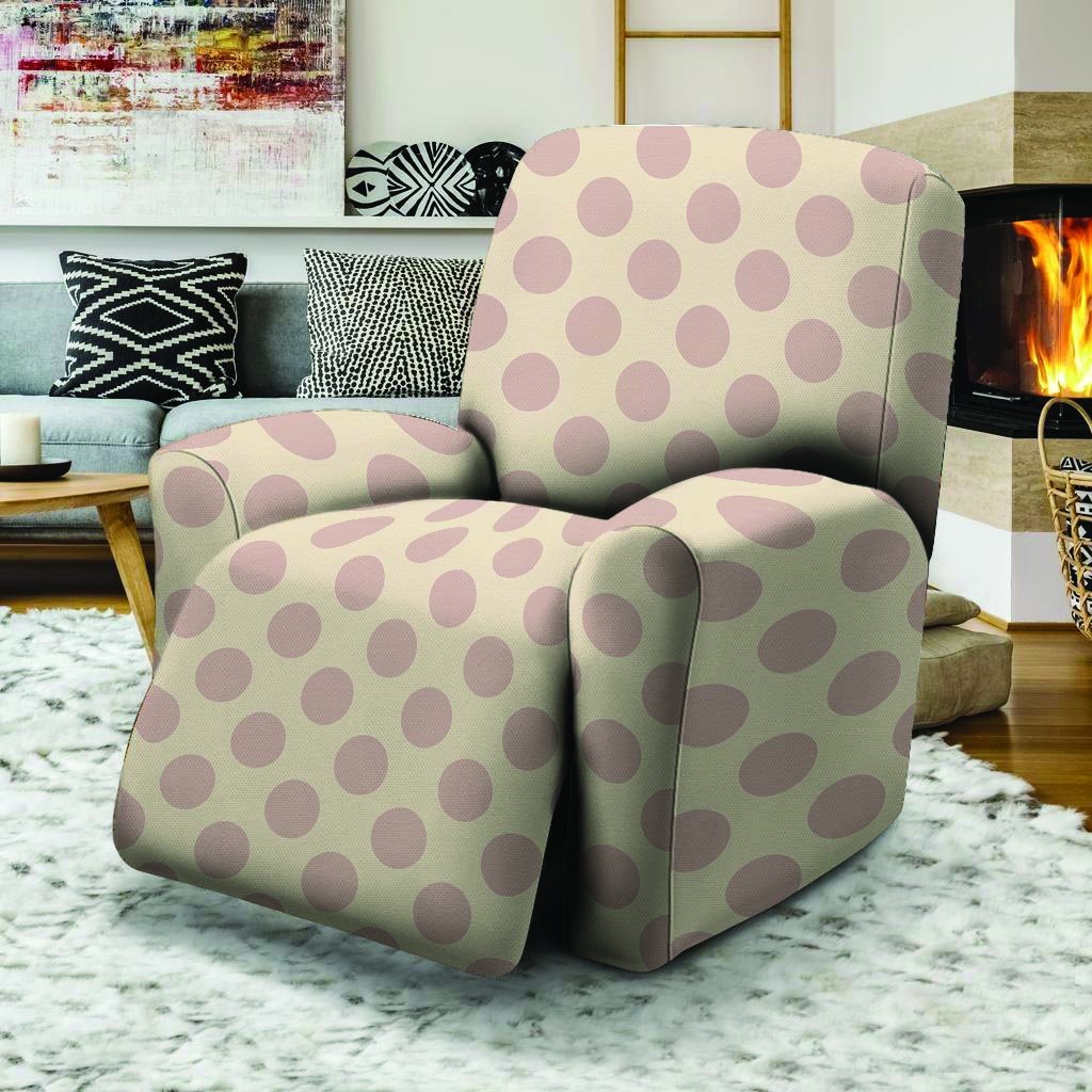 Brown And Cream Polka Dot Recliner Cover-grizzshop