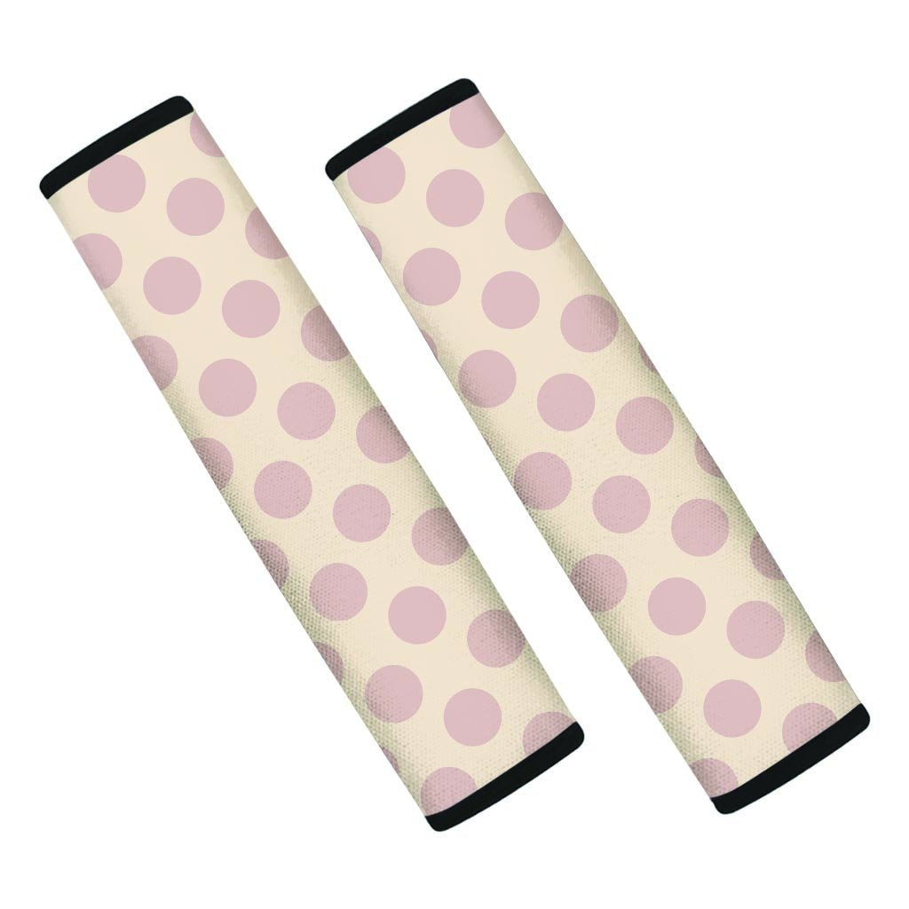 Brown And Cream Polka Dot Seat Belt Cover-grizzshop