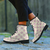 Brown And Cream Polka Dot Women's Boots-grizzshop