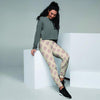 Brown And Cream Polka Dot Women's Joggers-grizzshop