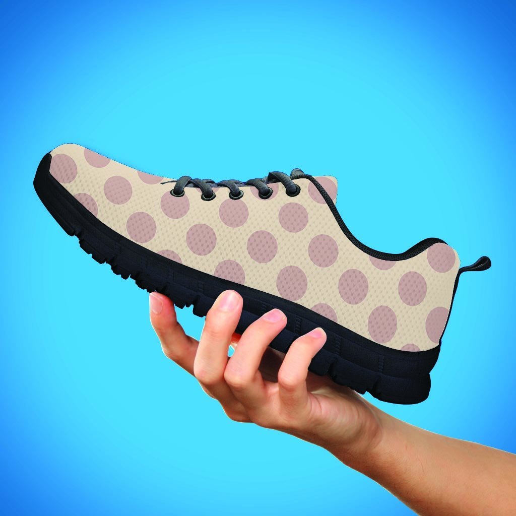 Brown And Cream Polka Dot Women's Sneakers-grizzshop