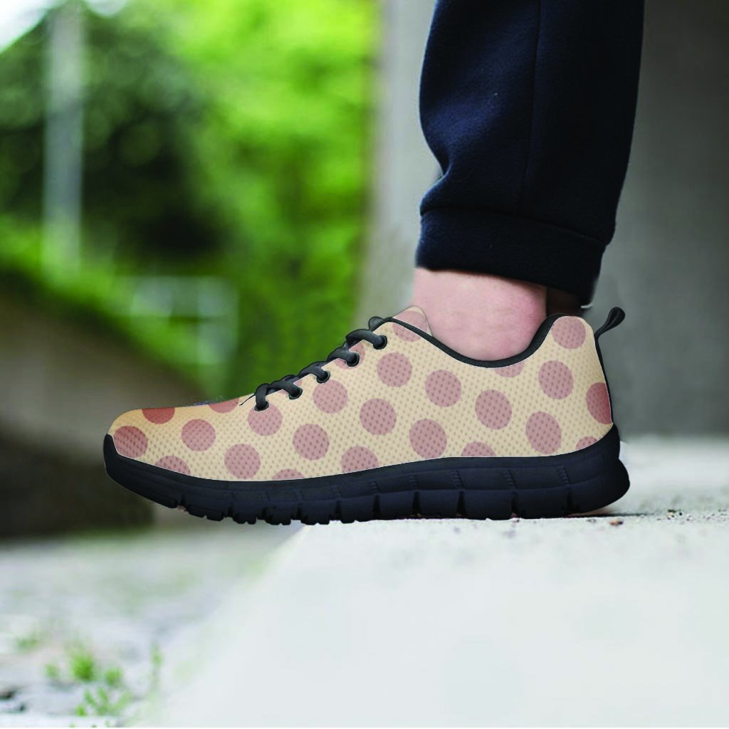 Brown And Cream Polka Dot Women's Sneakers-grizzshop