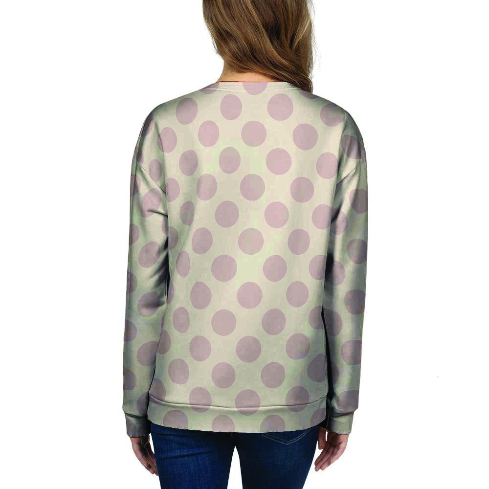 Brown And Cream Polka Dot Women's Sweatshirt-grizzshop