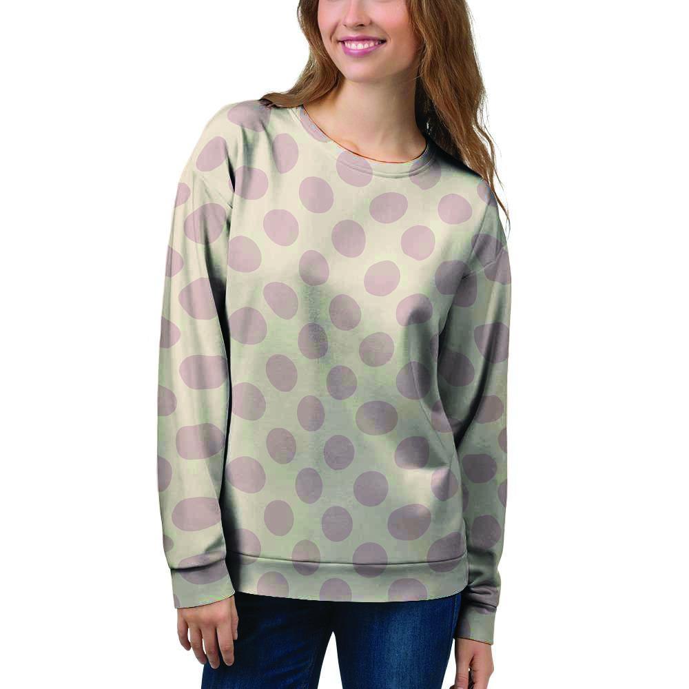 Brown And Cream Polka Dot Women's Sweatshirt-grizzshop