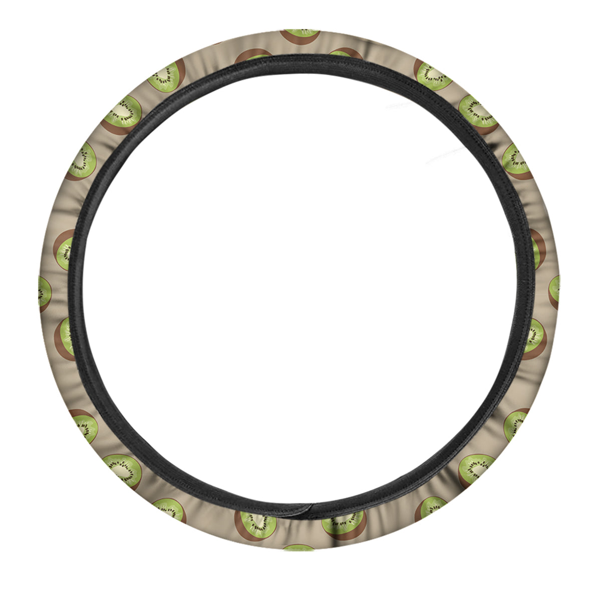 Brown And Kiwi Print Pattern Car Steering Wheel Cover-grizzshop