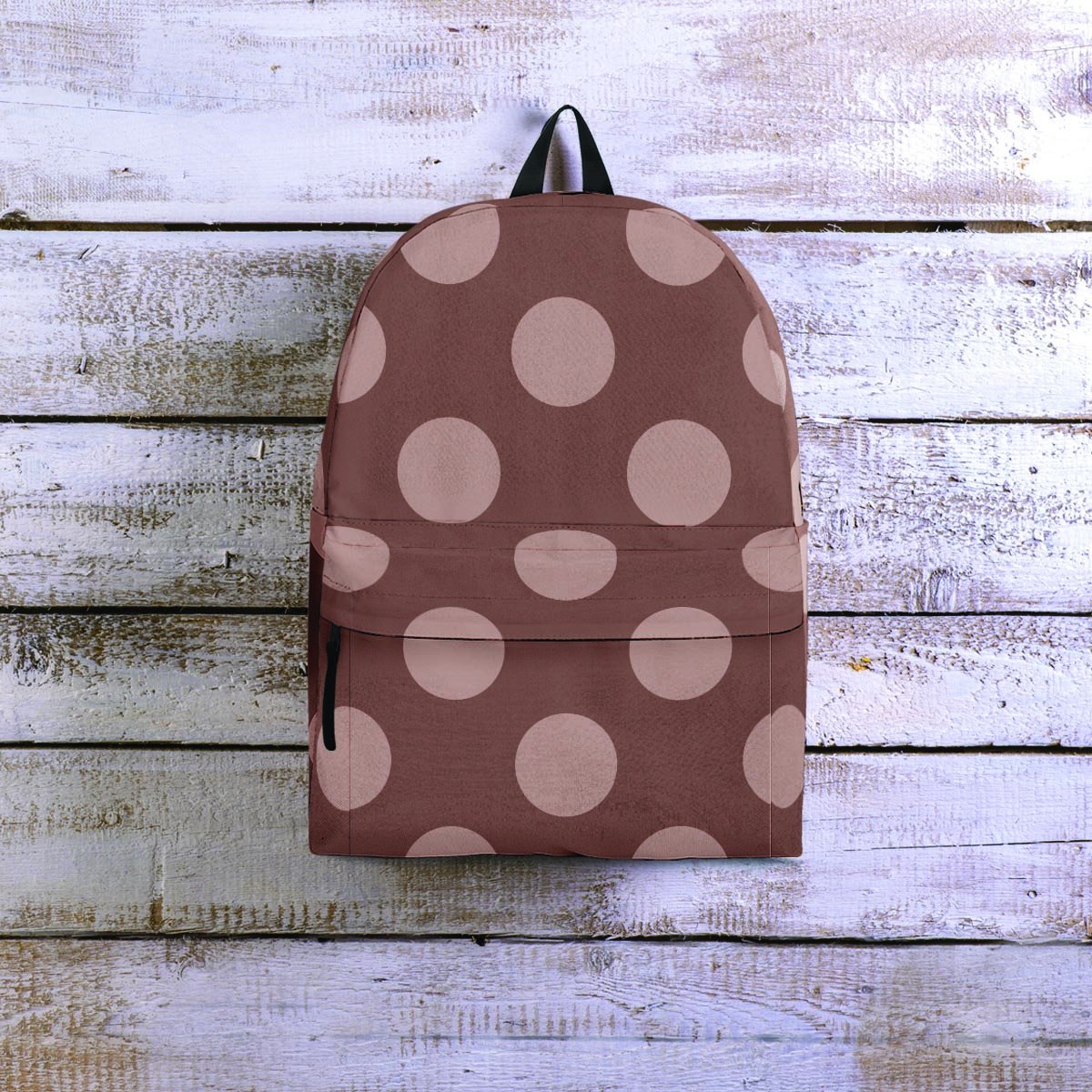 Brown And Tan Polka Dot Backpack-grizzshop