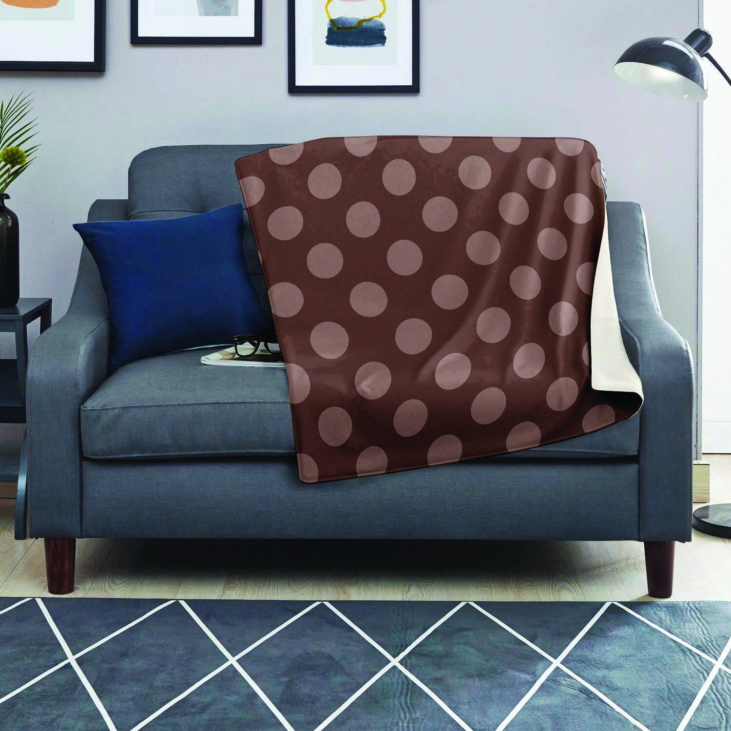 Brown And Tan Polka Dot Blanket-grizzshop