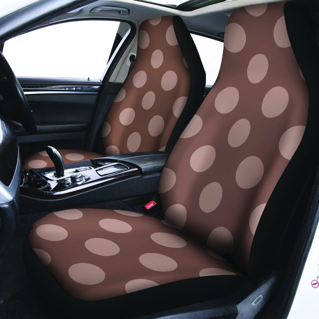 Brown And Tan Polka Dot Car Seat Covers-grizzshop