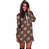 Brown And Tan Polka Dot Hoodie Dress-grizzshop