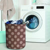 Brown And Tan Polka Dot Laundry Basket-grizzshop