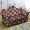 Brown And Tan Polka Dot Loveseat Cover-grizzshop