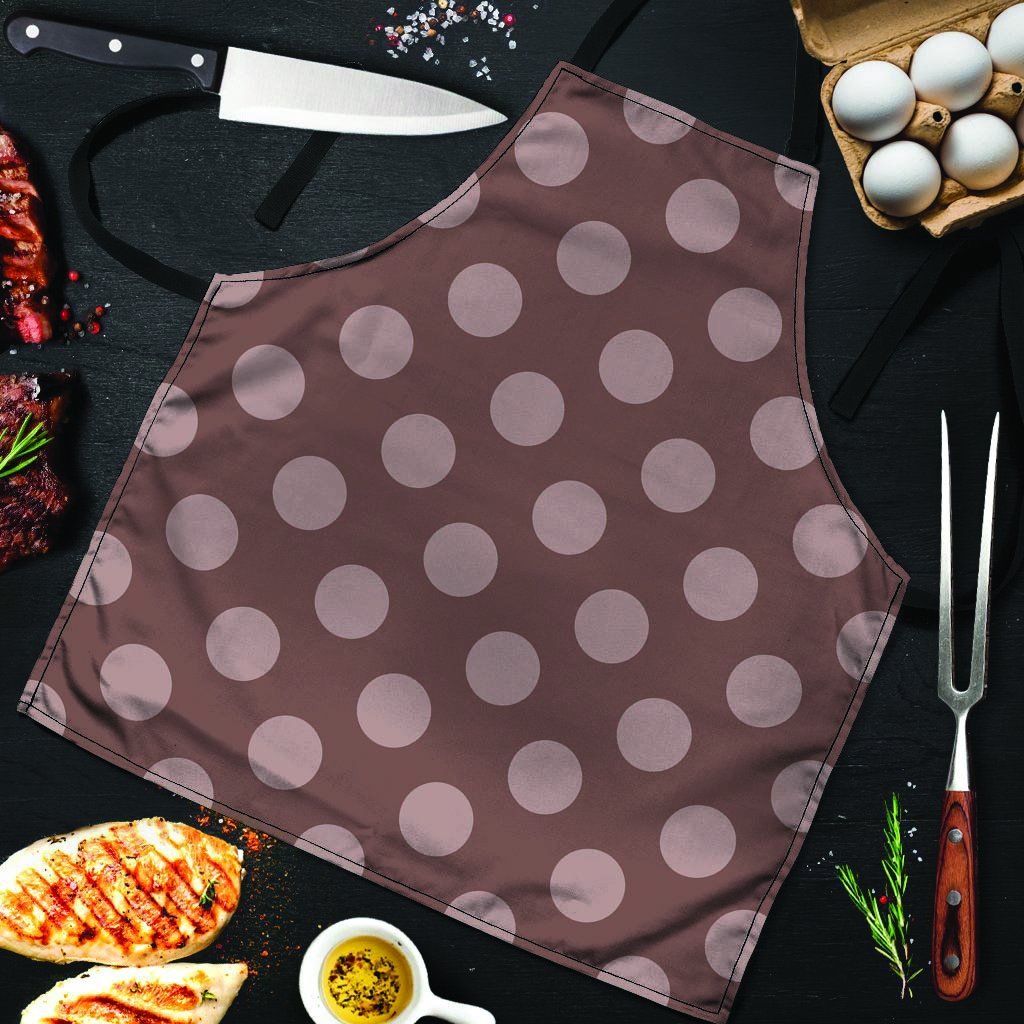 Brown And Tan Polka Dot Men's Apron-grizzshop