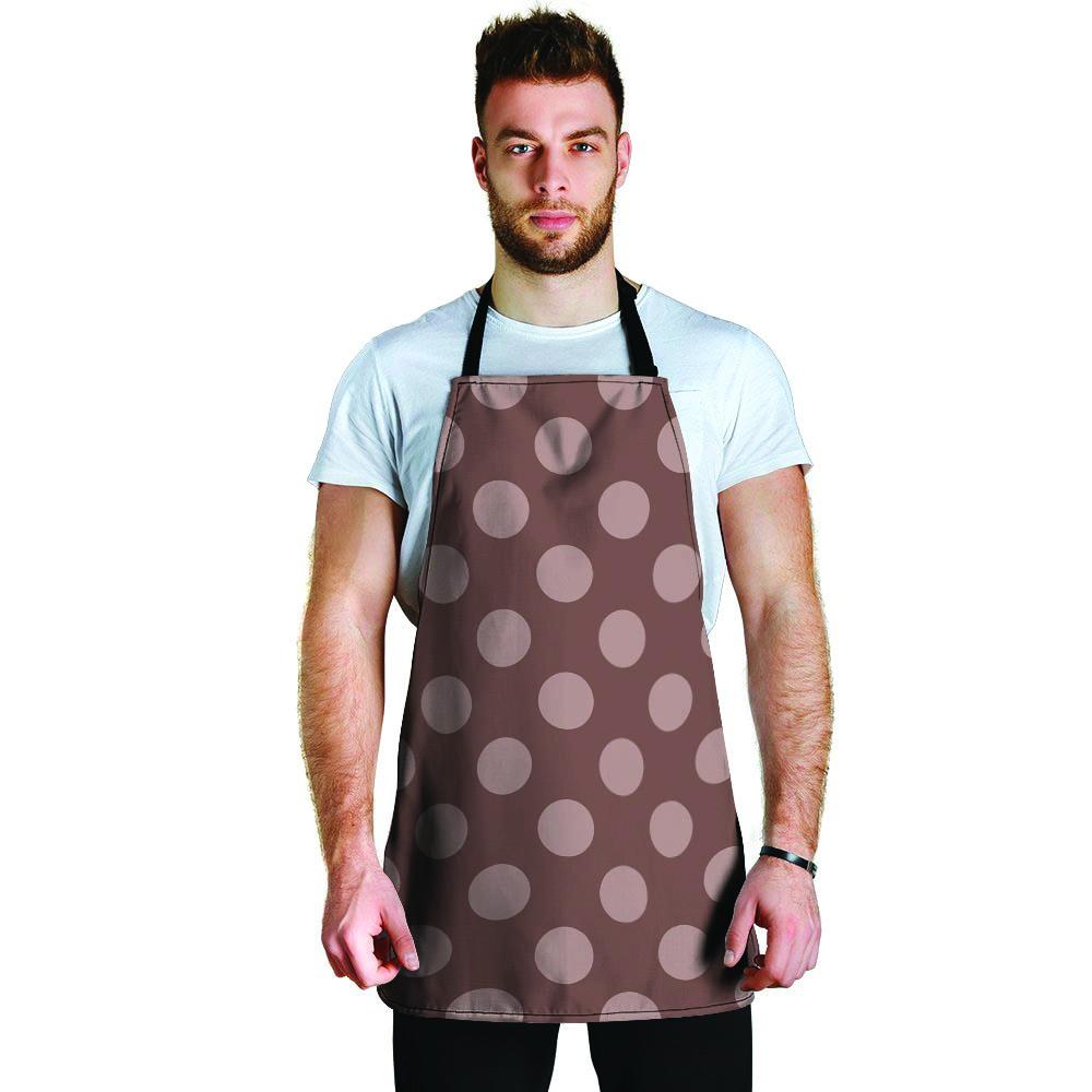 Brown And Tan Polka Dot Men's Apron-grizzshop