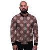 Brown And Tan Polka Dot Men's Bomber Jacket-grizzshop