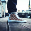 Brown And Tan Polka Dot Men's High Top Shoes-grizzshop