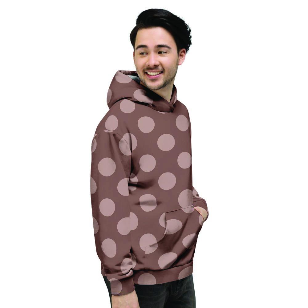 Brown And Tan Polka Dot Men's Hoodie-grizzshop