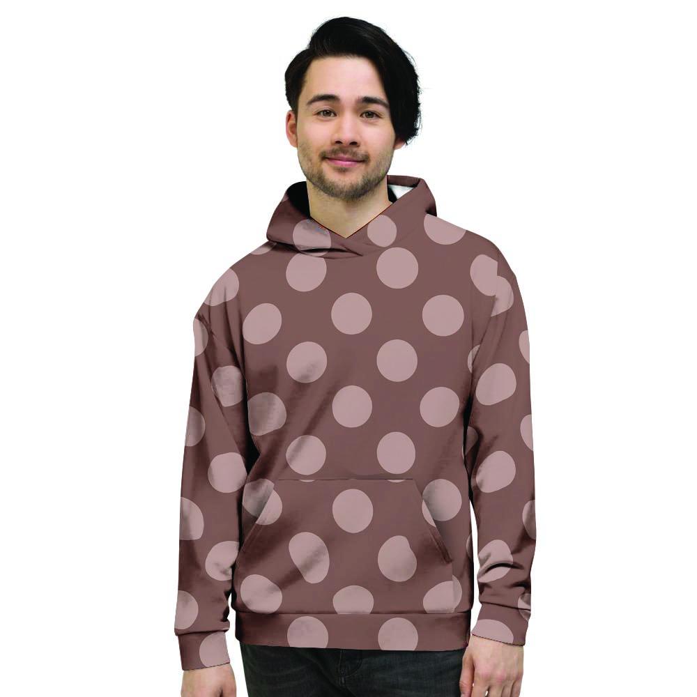 Brown And Tan Polka Dot Men's Hoodie-grizzshop