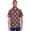 Brown And Tan Polka Dot Men's Short Sleeve Shirt-grizzshop