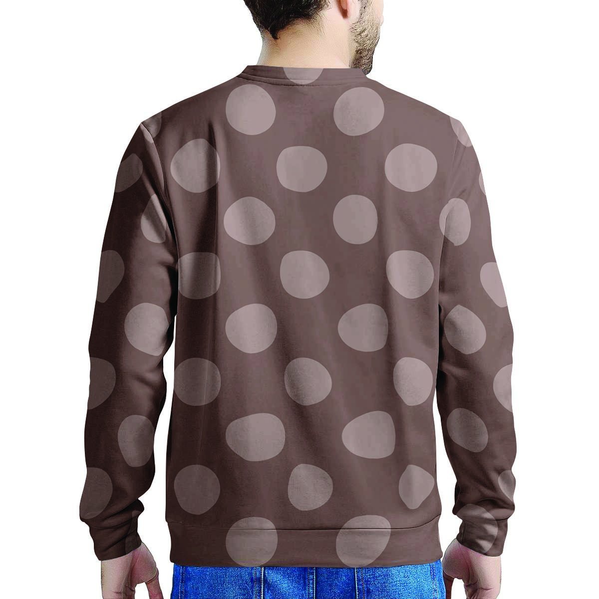 Brown And Tan Polka Dot Men's Sweatshirt-grizzshop