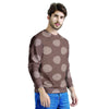 Brown And Tan Polka Dot Men's Sweatshirt-grizzshop