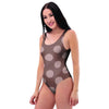 Brown And Tan Polka Dot One Piece Swimsuite-grizzshop