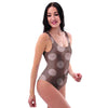 Brown And Tan Polka Dot One Piece Swimsuite-grizzshop