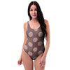 Brown And Tan Polka Dot One Piece Swimsuite-grizzshop