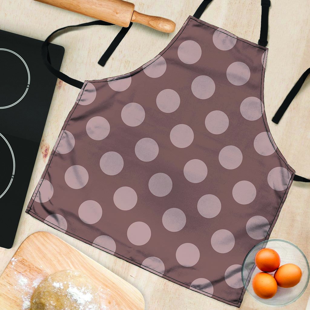 Brown And Tan Polka Dot Women's Apron-grizzshop