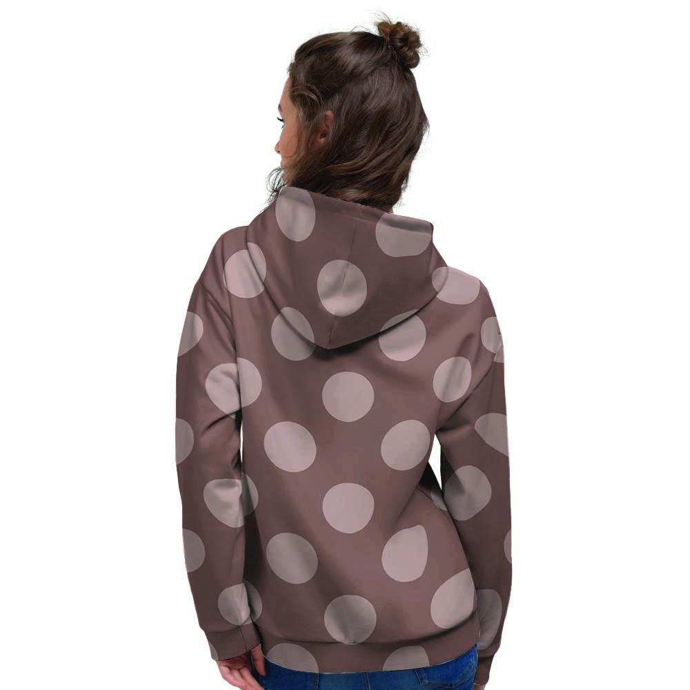 Brown And Tan Polka Dot Women's Hoodie-grizzshop